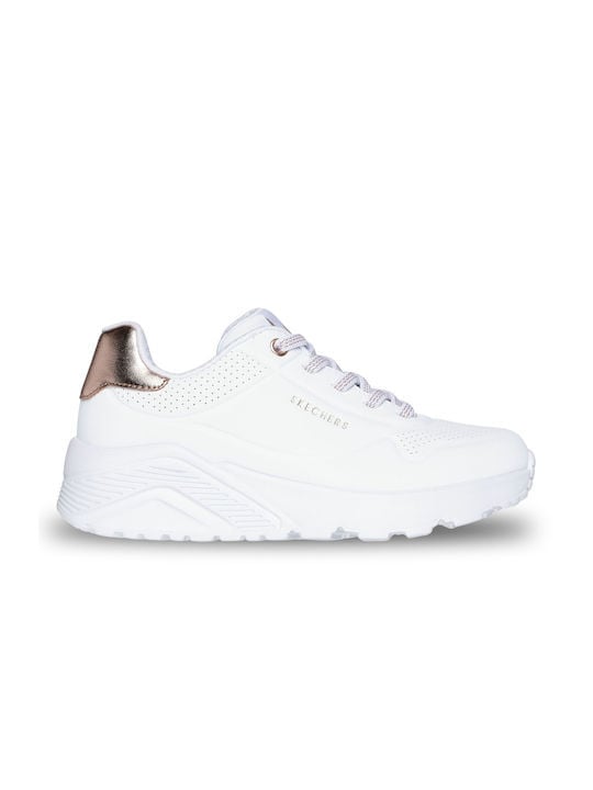 Skechers Παπούτσι Παιδικό Για Κορίτσι - Uno Lite Embossed Closure & Metallic - 310384L-WHT - White