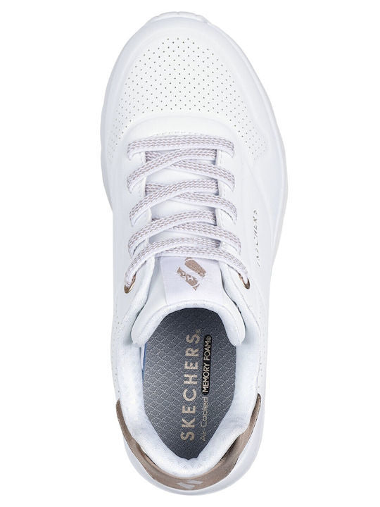 Skechers Παπούτσι Παιδικό Για Κορίτσι - Uno Lite Embossed Closure & Metallic - 310384L-WHT - White