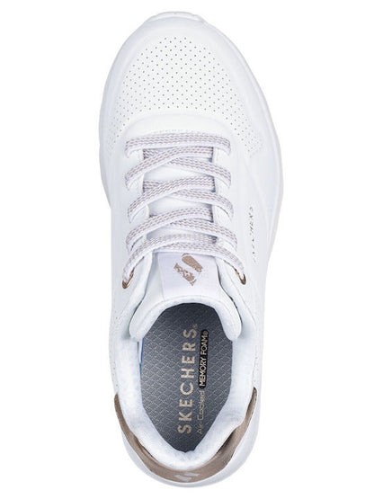 Skechers Παπούτσι Παιδικό Για Κορίτσι - Uno Lite Embossed Closure & Metallic - 310384L-WHT - White