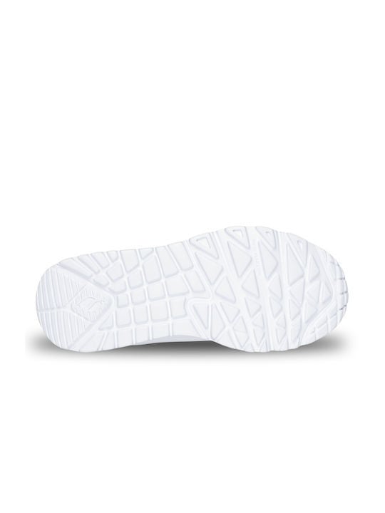 Skechers Παπούτσι Παιδικό Για Κορίτσι - Uno Lite Embossed Closure & Metallic - 310384L-WHT - White