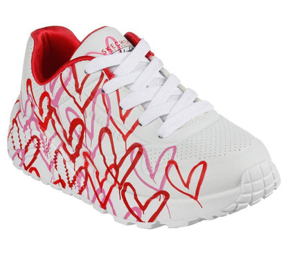 Skechers Παπούτσι Γιά Κορίτσι - Uno Lite - Spread the Joy 314065L-WRPK White / Red / Pink