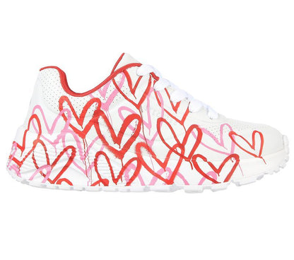 Skechers Παπούτσι Γιά Κορίτσι - Uno Lite - Spread the Joy 314065L-WRPK White / Red / Pink