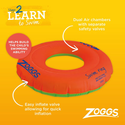 Zoggs Παιδικό σωσίβιο - Swim Ring 3-6 χρονών - 3610171 - Orange