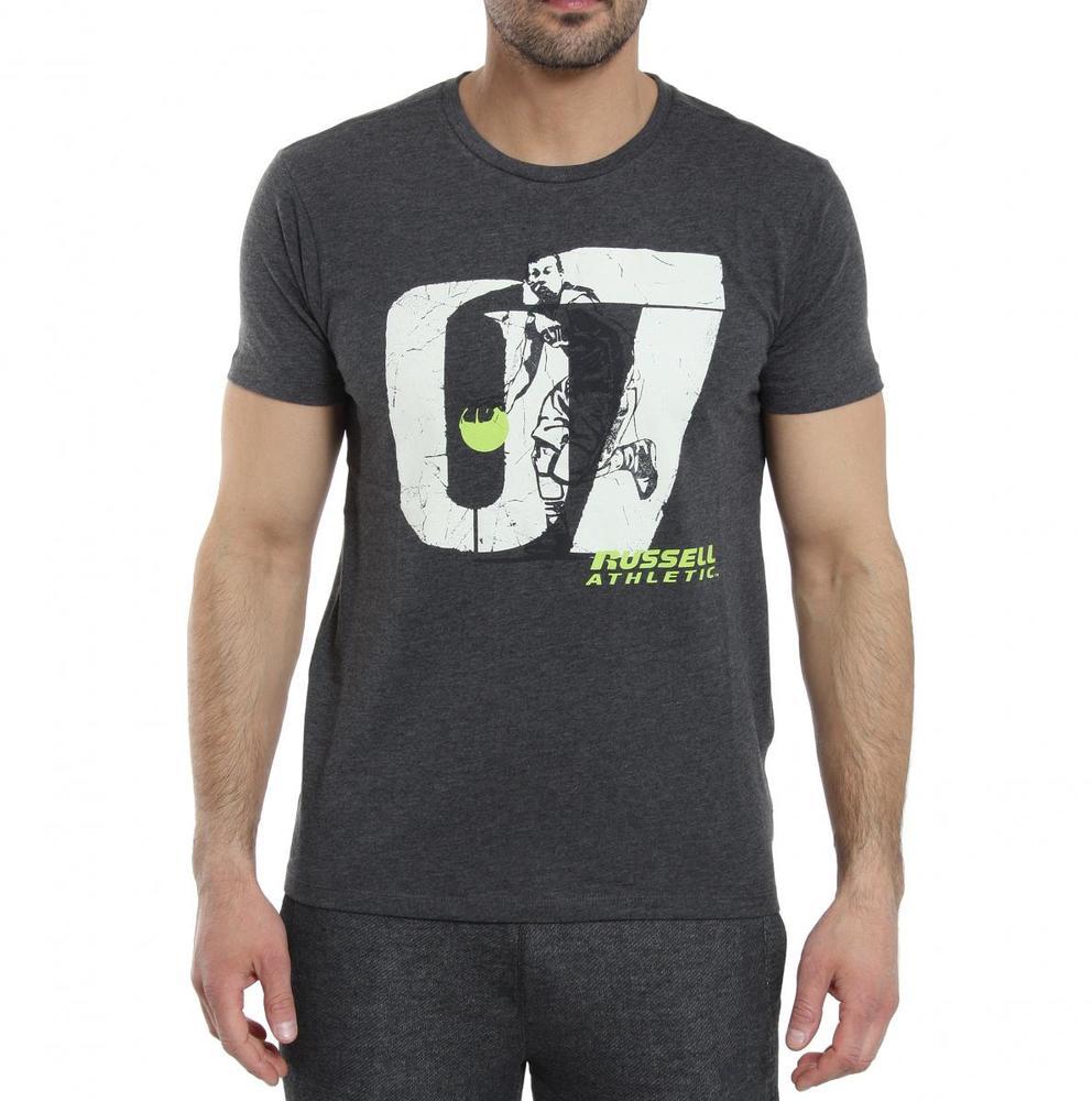 T-SHIRT ΚΟΝΤΟΜΑΝΙΚΟ Ανδρικό RUSSELL DISTR PRINT AND VINTAGE WASH