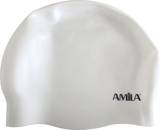 Amila Σκουφάκι Κολύμβησης - Medium Hair HQ - White - 47027