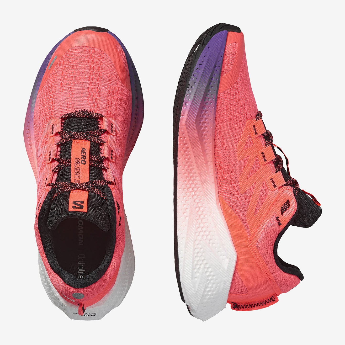 Salomon Παπούτσι Γυναικείο τρεξίματος AERO GLIDE 3 GRADIENT 479758 NEON FLAME WHITE BLACK
