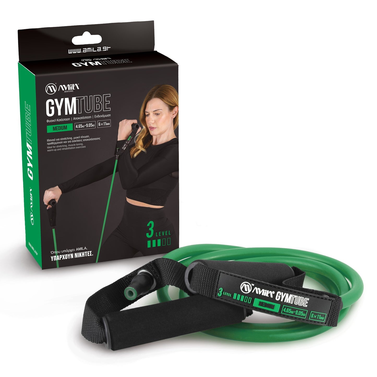 Amila Λάστιχο Γυμναστικής- GymTybe Medium - 48127 - Green