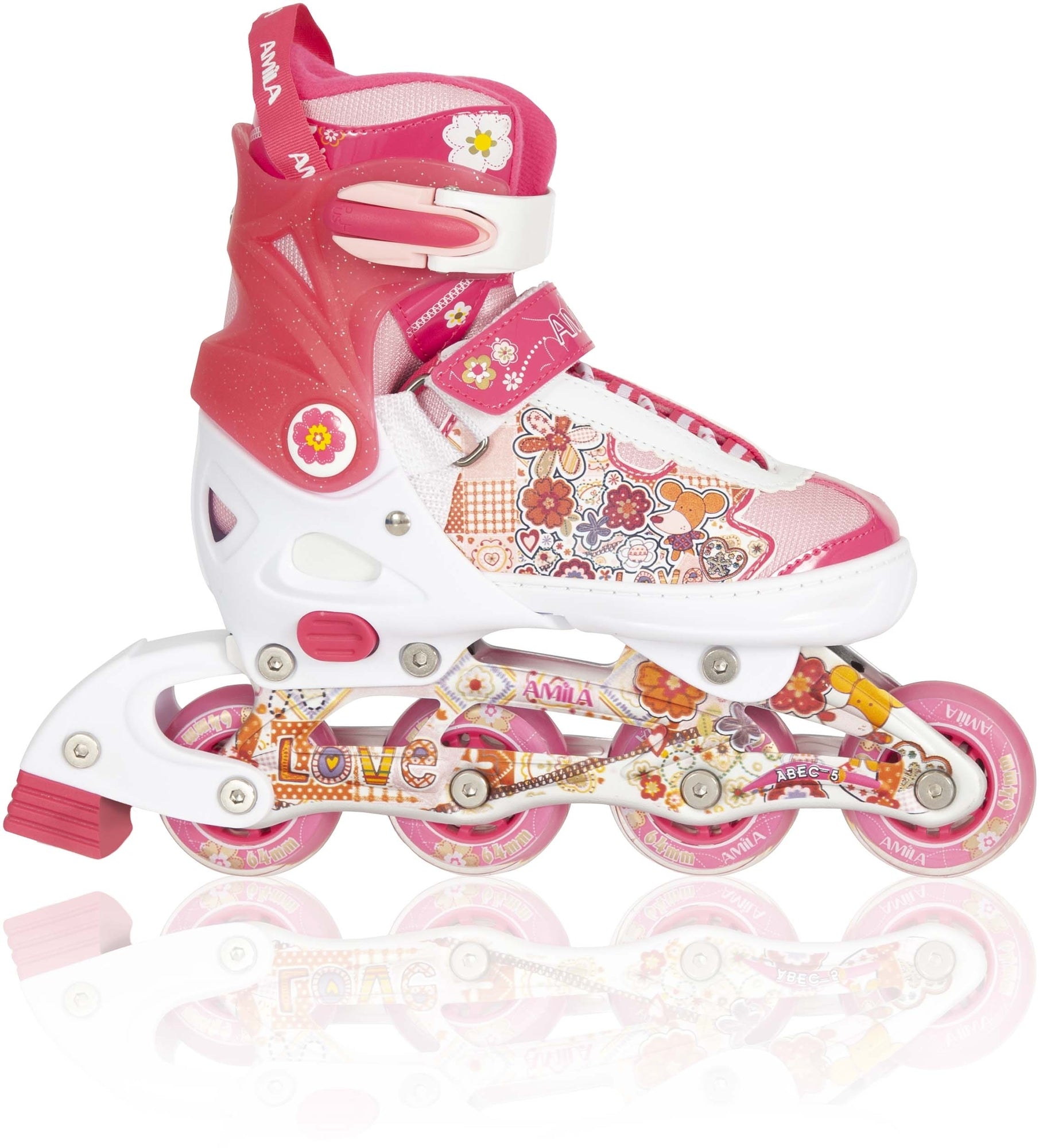 Amila Inline Rollers - Size 33-36 - Pink - 48918