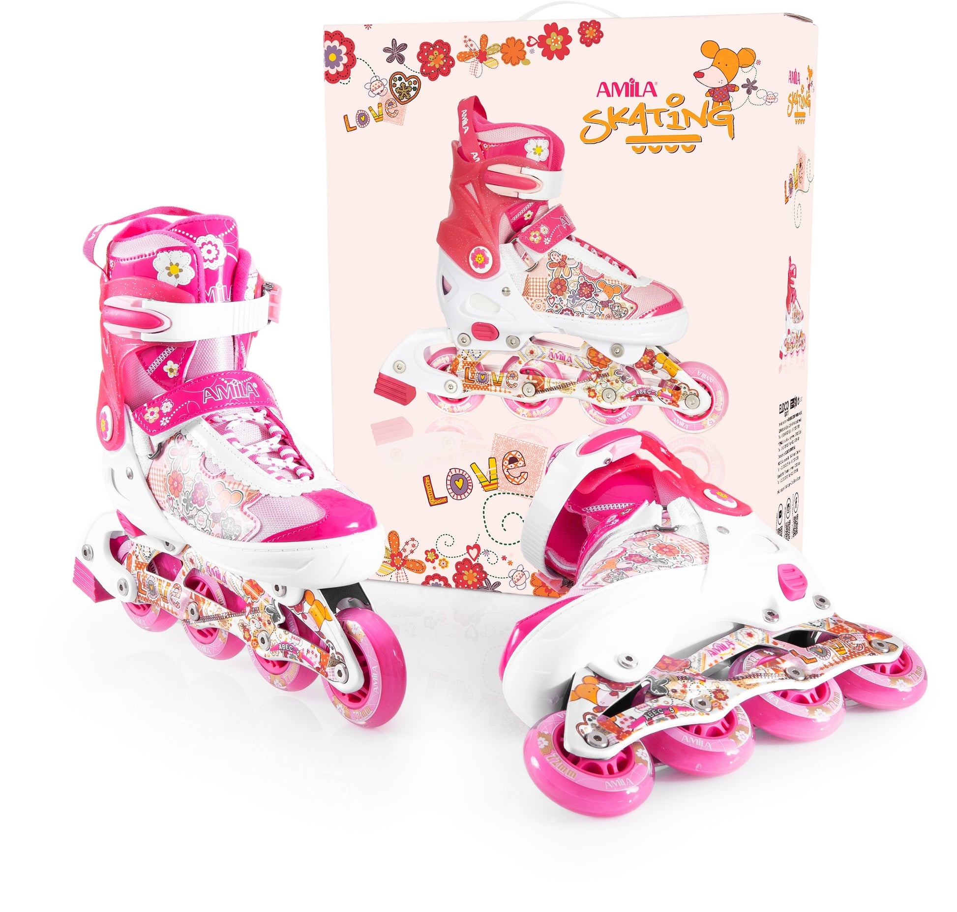 Amila Inline Rollers - Size 37-40 - Pink - 48919