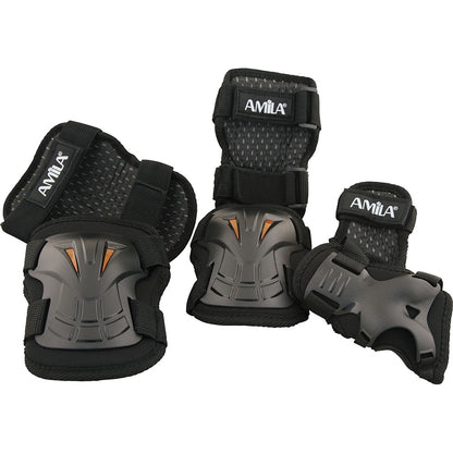 Amila Σετ Προστατευτικά για Rollers & Ποδήλατο - Size L - Black - 49038