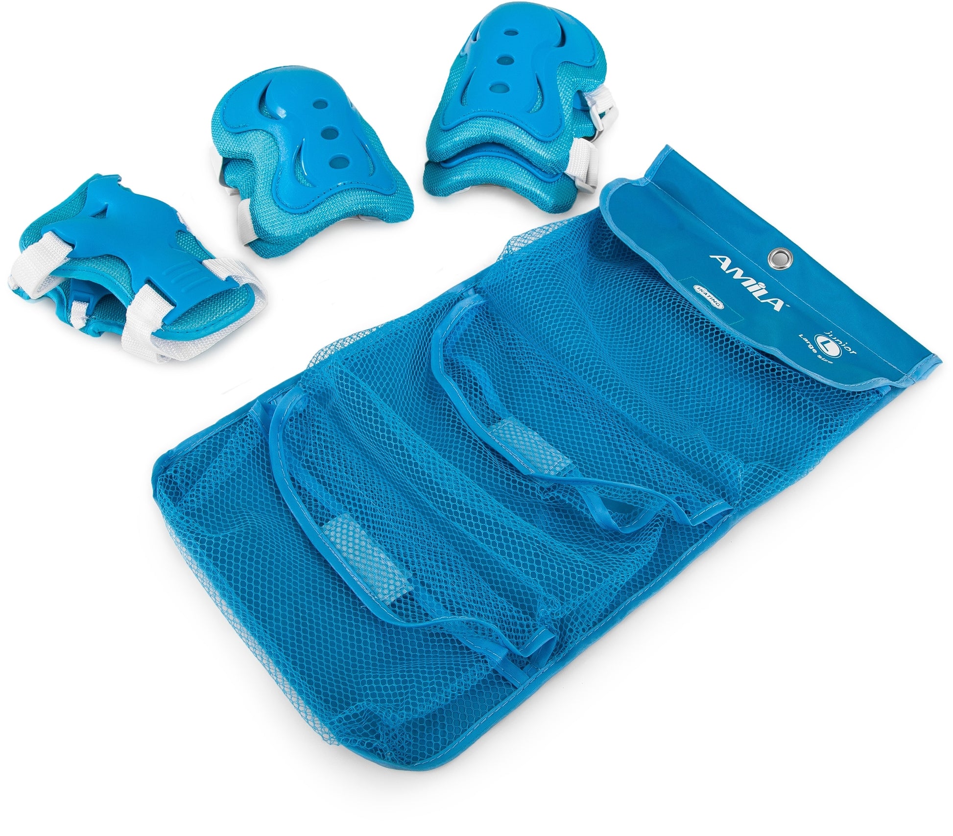 Amila Σετ Προστατευτικά για Rollers & Ποδήλατο - Size L - Light Blue - 49042