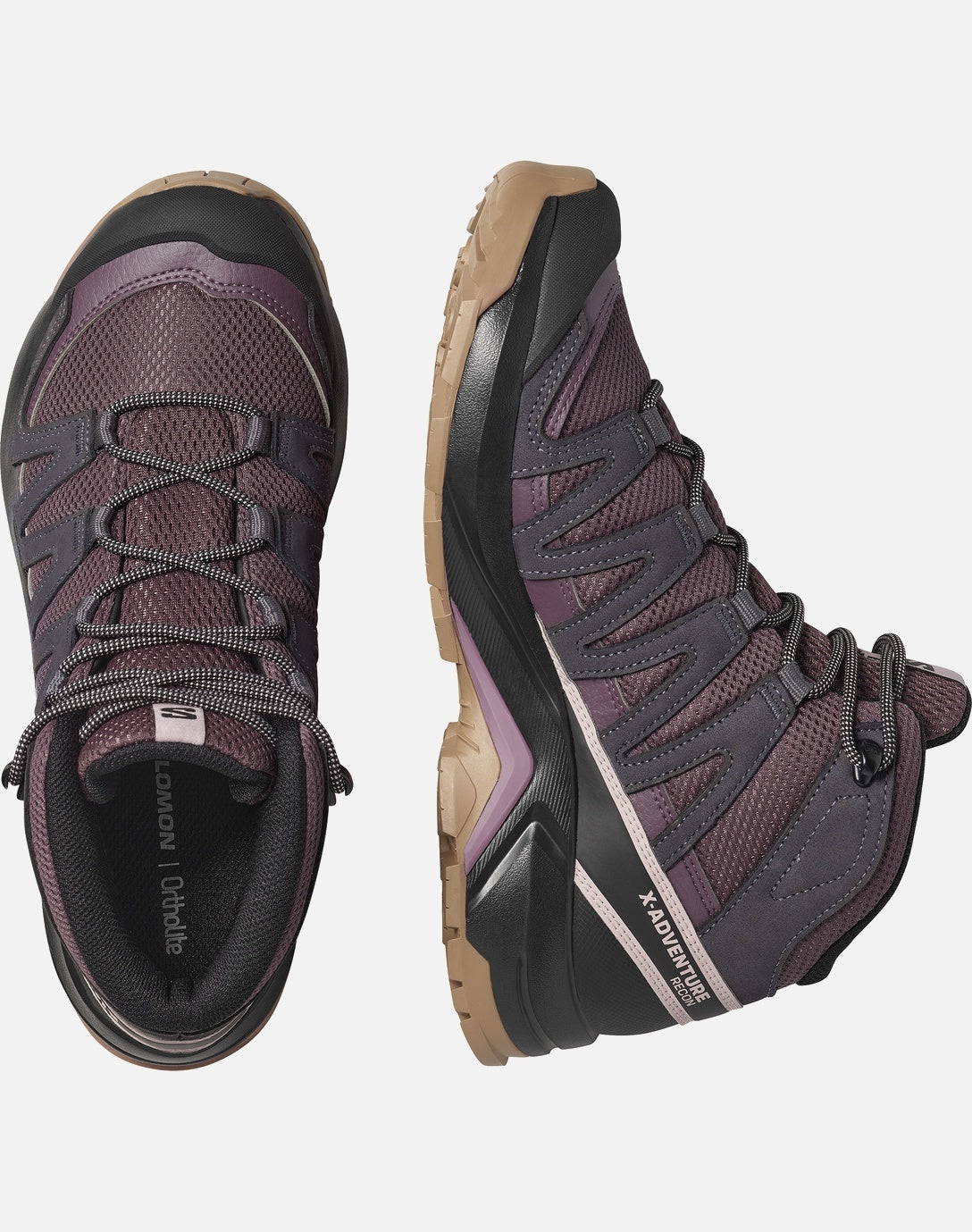 Salomon Γυναικεία Μποτάκια Πεζοπορίας - X-ADVENTURE RECON MID 490956 HUCKLEBERRY IRON SHADOW GRAY