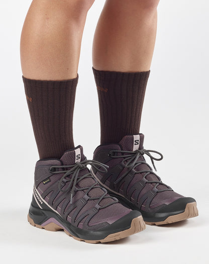 Salomon Γυναικεία Μποτάκια Πεζοπορίας - X-ADVENTURE RECON MID 490956 HUCKLEBERRY IRON SHADOW GRAY