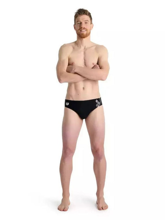 Arena Ανδρικό Μαγιό Προπονητικό - Swim Briefs Graphic - Μαύρο Λευκό - 004097-510