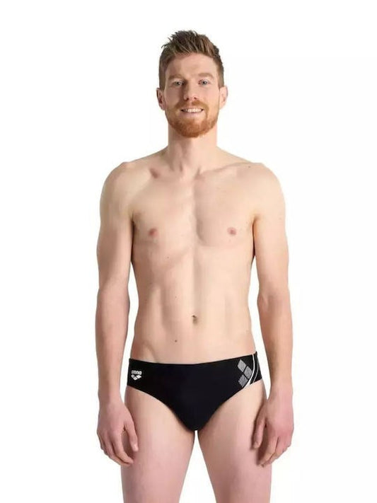 Arena Ανδρικό Μαγιό Προπονητικό - Swim Briefs Graphic - Μαύρο Λευκό - 004097-510