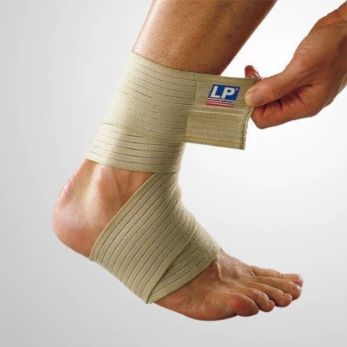 LP Support - Επιστραγαλίδα ελαστική δετή μπέζ ANKLE WRAP - 634-TAN - Tan