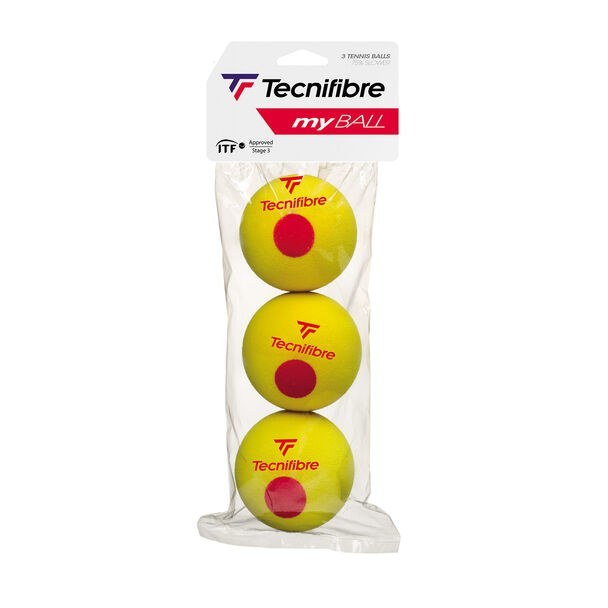 Tecnifibre Μπαλάκια του Τέννις - TF Bag 3 Balles Mousses My Ball Stage 3 - Yellow/Red - 63BALMOUSS