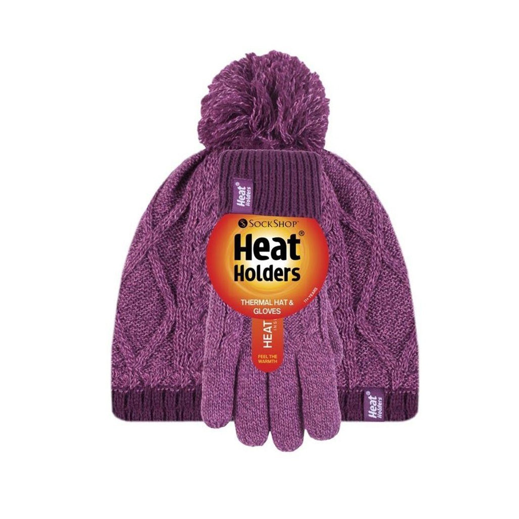 Heat Holders Σετ Παιδικό Σκουφάκι με Γάντια Πλεκτό για Κορίτσι - 80079-2896 - Pink