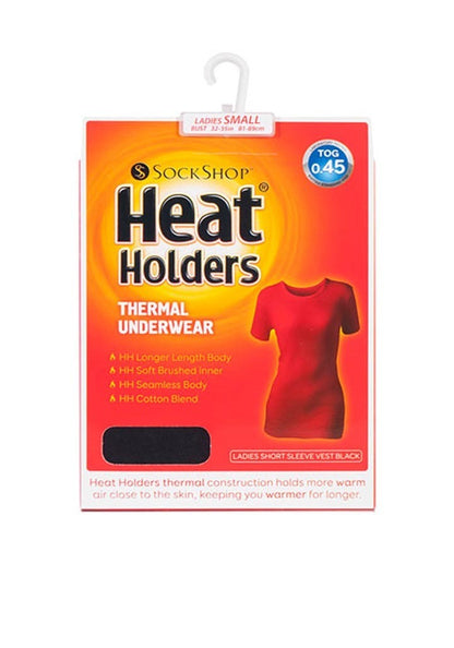 Heat Holders Γυναικεία Ισοθερμική Κοντομάνικη Μπλούζα - Ladies Short Sleeve Vest - Black - 80117