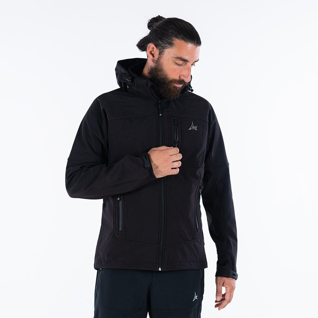 Apu Ανδρικό Αδιάβροχο Αντιανεμικό Μπουφάν - Softshell Jacket Hima-a-laya II - 80535 - Black