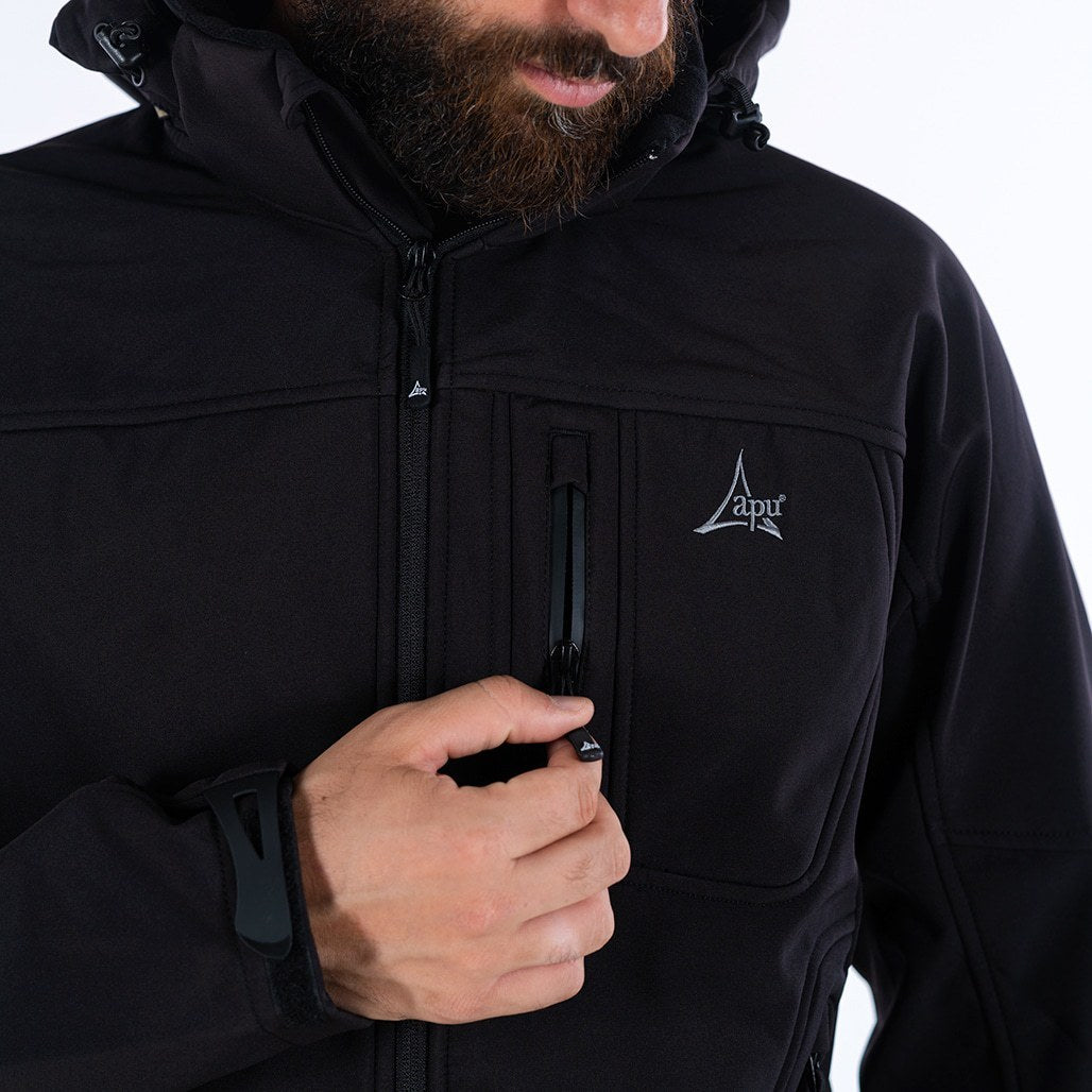 Apu Ανδρικό Αδιάβροχο Αντιανεμικό Μπουφάν - Softshell Jacket Hima-a-laya II - 80535 - Black