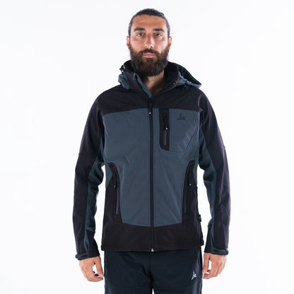 Apu Ανδρικό Αδιάβροχο Αντιανεμικό Μπουφάν - Softshell Jacket Hima-a-laya II - 80535 - Grey Black