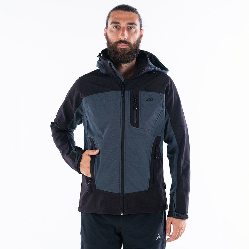 Apu Ανδρικό Αδιάβροχο Αντιανεμικό Μπουφάν - Softshell Jacket Hima-a-laya II - 80535 - Grey Black