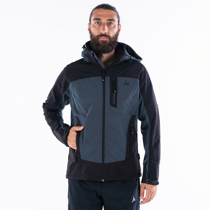 Apu Ανδρικό Αδιάβροχο Αντιανεμικό Μπουφάν - Softshell Jacket Hima-a-laya II - 80535 - Grey Black