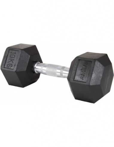 Amila Αλτήρας Εξάγωνος Rubber Cover Class A 10Kg - 84539-Black