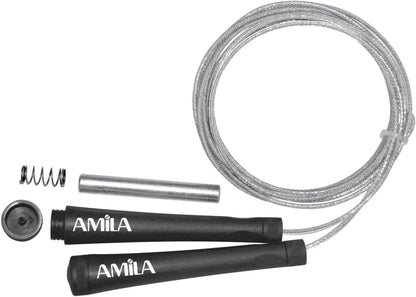 Amila Σχοινάκι Ταχύτητας με Βαρίδια - Speed Rope - Black - 84575