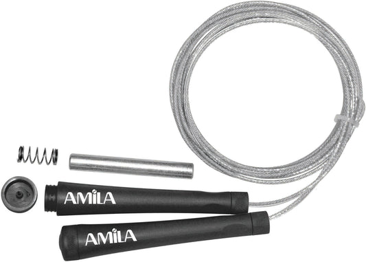 Amila Σχοινάκι Ταχύτητας με Βαρίδια - Speed Rope - Black - 84575