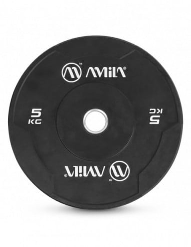 Amila Δίσκος Black W Bumper Slim 50mm 5Kg - 84841