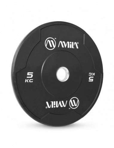 Amila Δίσκος Black W Bumper Slim 50mm 5Kg - 84841