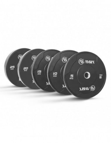 Amila Δίσκος Black W Bumper Slim 50mm 5Kg - 84841