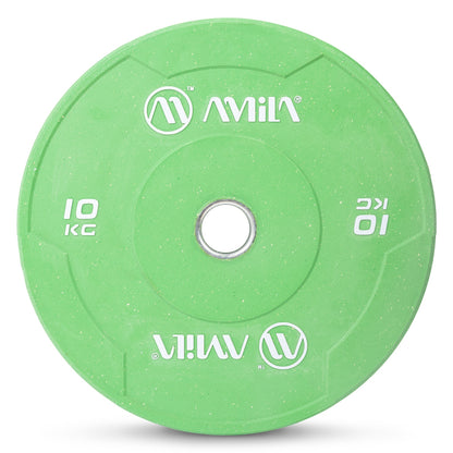 Amila Δίσκος Color Bumper Plate Slim 50 mm 10 kg - 84847 - Green