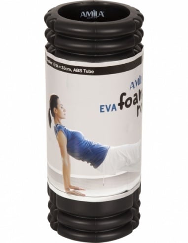 Amila Κύλινδρος Ισορροπίας - Foam Roller Plexus Φ14x33cm - 96806-Black