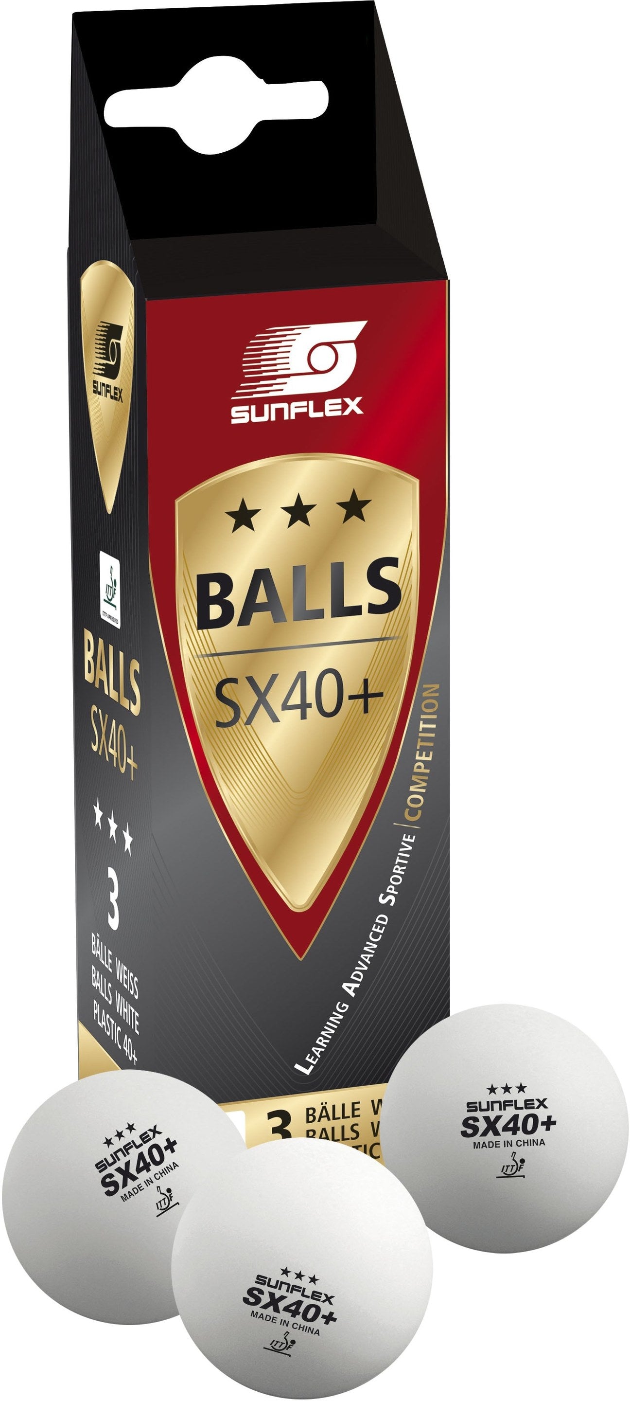 Μπαλάκια Ping Pong Sunflex SX40+ Competition PVC 3 Τεμάχια - 97253