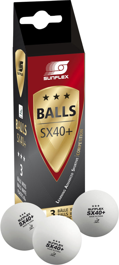 Μπαλάκια Ping Pong Sunflex SX40+ Competition PVC 3 Τεμάχια - 97253