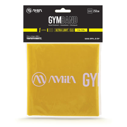 Amila Λάστιχο Αντίστασης - GymBand 2,5m Ultra Light - Yellow - 48185