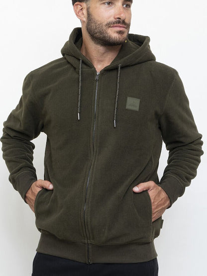 Russell Athletic Ανδρική Ζακέτα Με Κουκούλα - Zip Through Hoody Jacket - A3-720-2-283 - Khaki