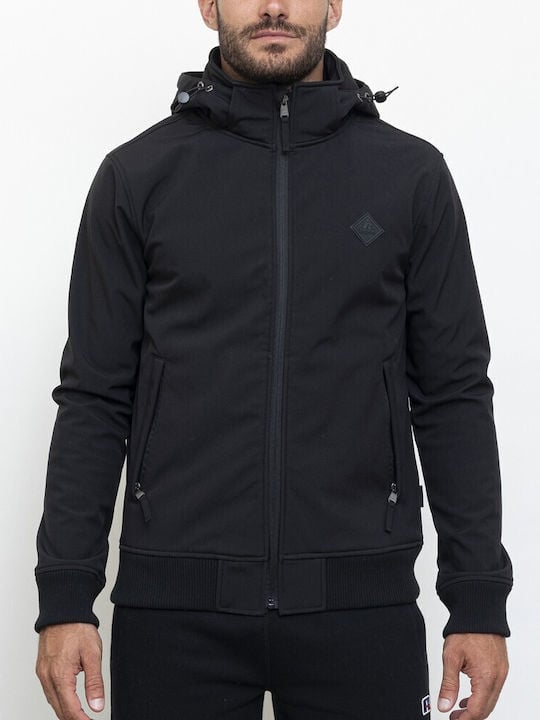 Russell Athletic Ανδρικό Μπουφάν - Zip Through Hoody Softshell Jacket - A3-722-2-099 - Black