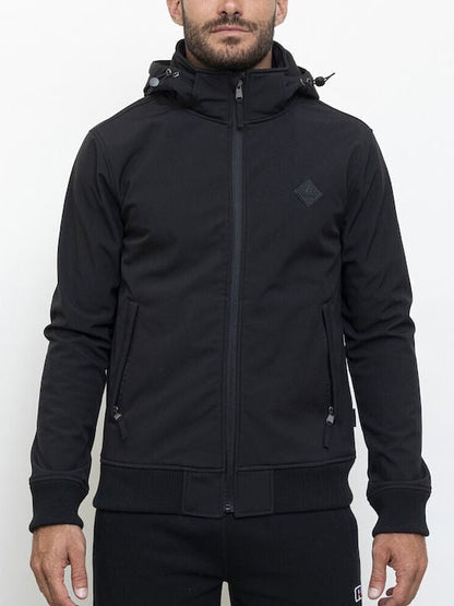 Russell Athletic Ανδρικό Μπουφάν - Zip Through Hoody Softshell Jacket - A3-722-2-099 - Black