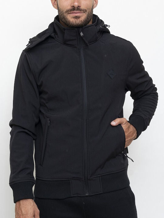 Russell Athletic Ανδρικό Μπουφάν - Zip Through Hoody Softshell Jacket - A3-722-2-099 - Black