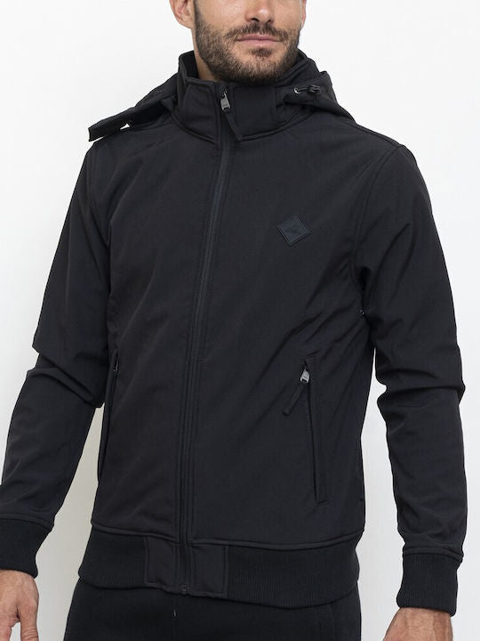 Russell Athletic Ανδρικό Μπουφάν - Zip Through Hoody Softshell Jacket - A3-722-2-099 - Black