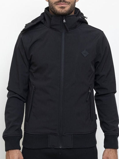 Russell Athletic Ανδρικό Μπουφάν - Zip Through Hoody Softshell Jacket - A3-722-2-099 - Black