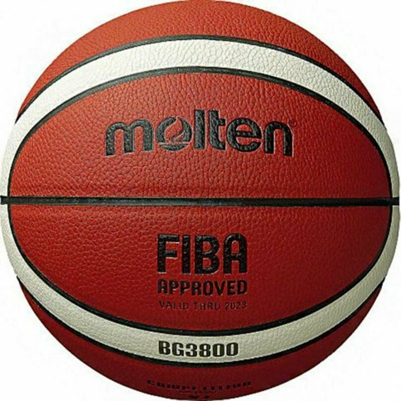 Molten - Μπάλα Μπάσκετ Pu Leather 12 panels ,Fiba Approved Orange/Ivory - Size 7