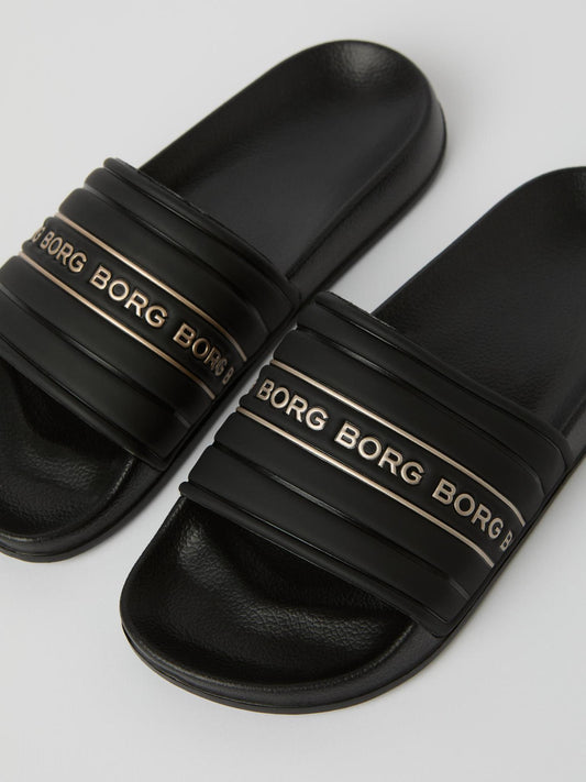 Bjorn Borg Γυναικεία Παντόφλα - Harper Stk Met Slides - BJ199028AW-BKRG - Black/Rose