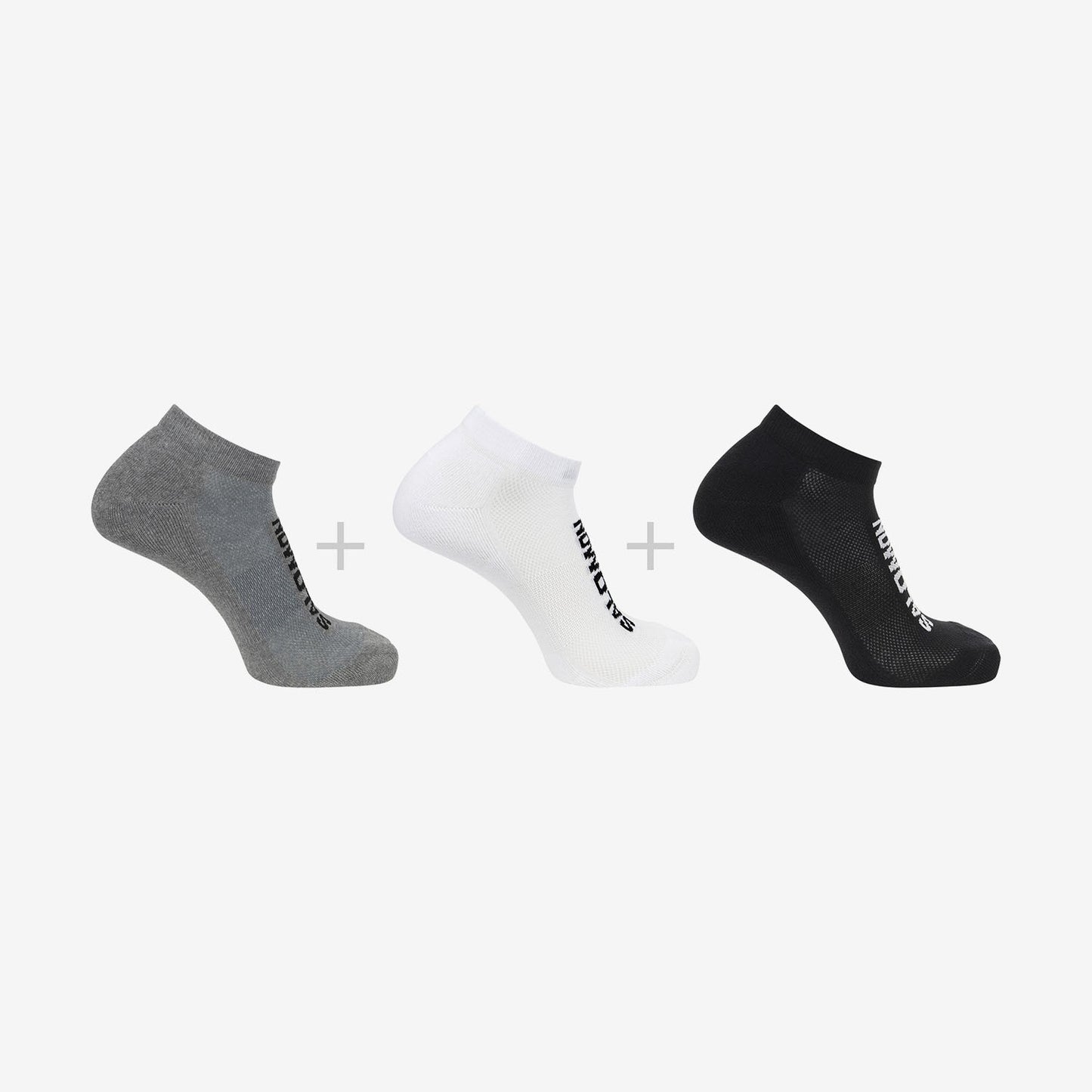 Salomon Κάλτσες Τρία Ζεύγη Unisex - EVERYDAY LOW 3-PACK - C20871 Black White Grey