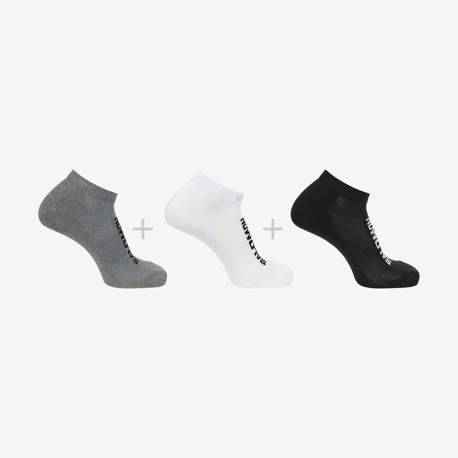 Salomon Κάλτσες Τρία Ζεύγη Unisex - EVERYDAY LOW 3-PACK - C20871 Black White Grey