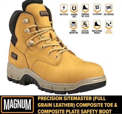 Magnum Ανδρικό Μποτάκι Εργασίας - Precision Sitemaster CT CP - M801334-079 - Honey Nubuck